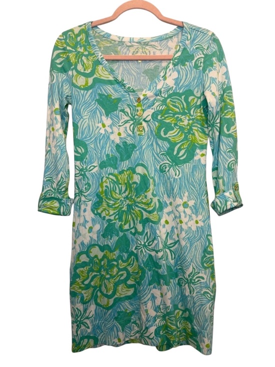 Lilly Pulitzer Dresses & Skirts - Lilly Pulitzer Palmetto T-Shirt Dress Wave Rider Lagoon Green Preppy Resortwear